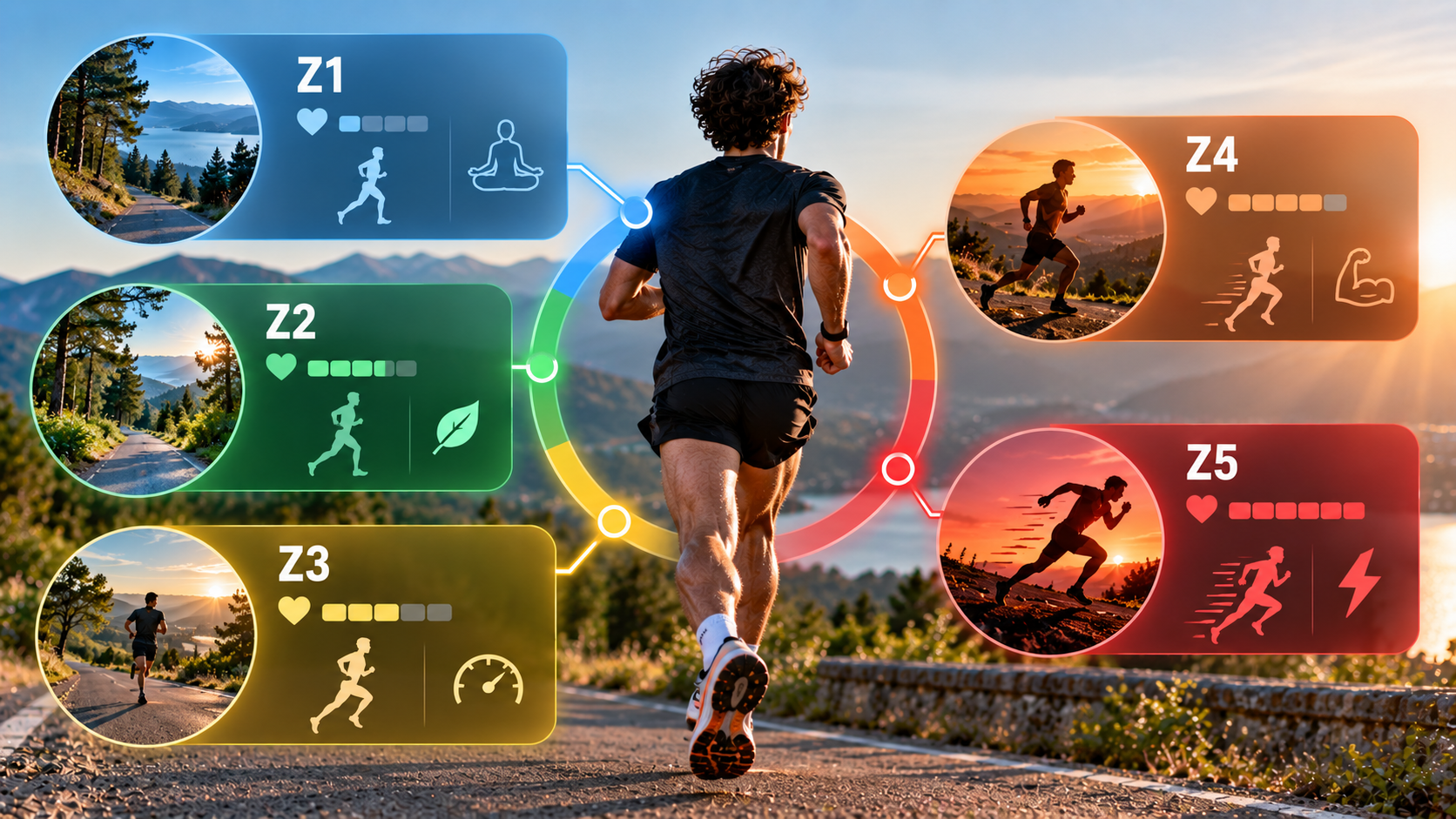 Infografía sobre cómo combinar zonas de entrenamiento durante la semana