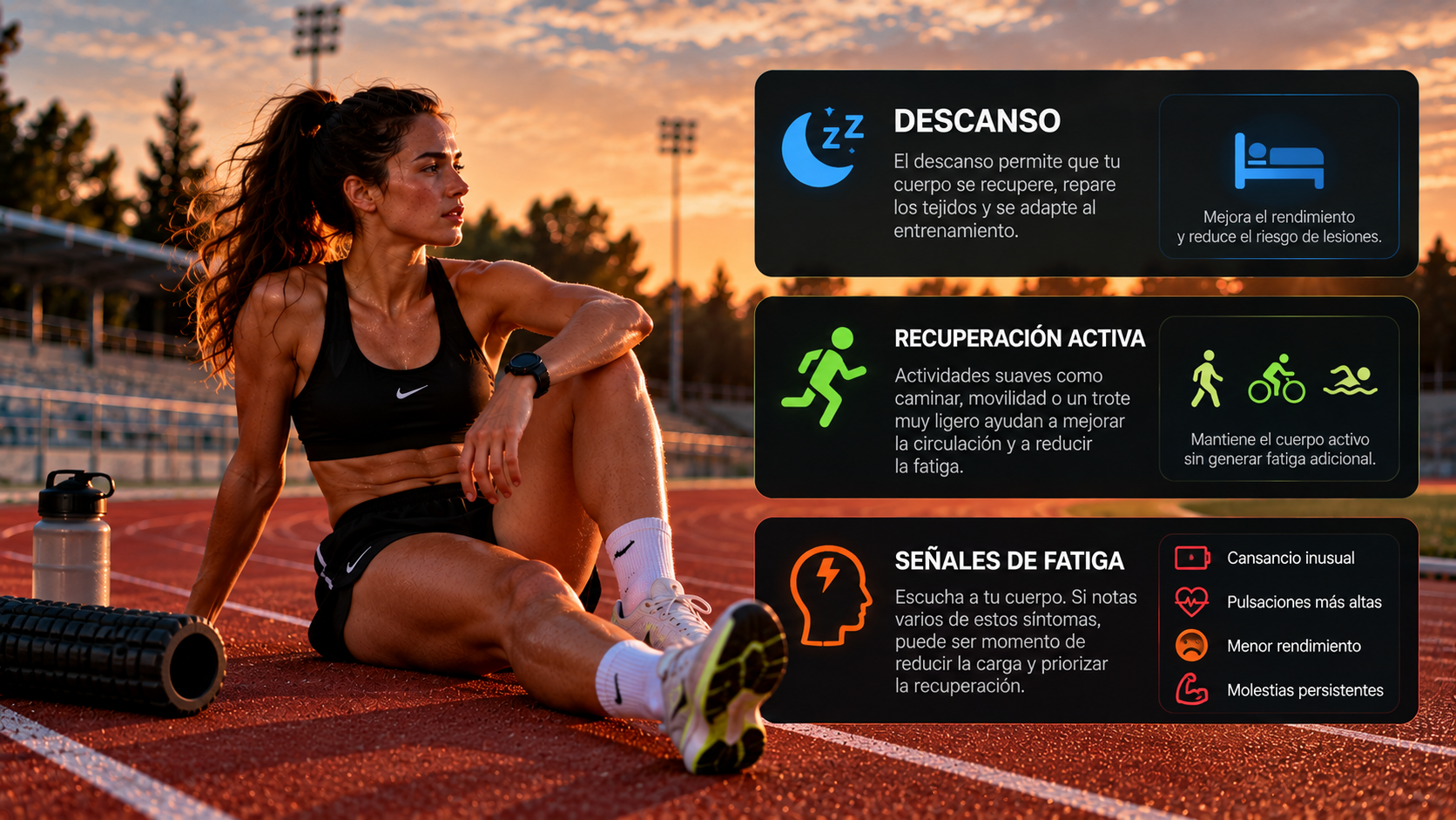 Infografía sobre descanso y recuperación activa