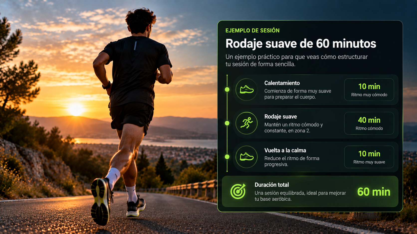 Esquema visual de una sesión de rodaje suave